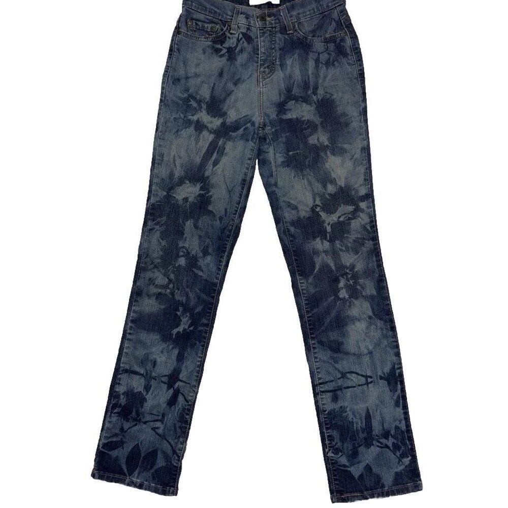 Levi's 512 Perfect Slimming Straight Leg Jean 26x30 Upcycled Bleach Knots Street